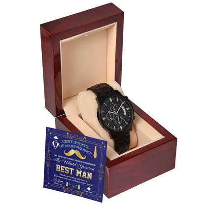 THE WORLD'S GREATEST BEST MAN - Black Chronograph Men's Watch