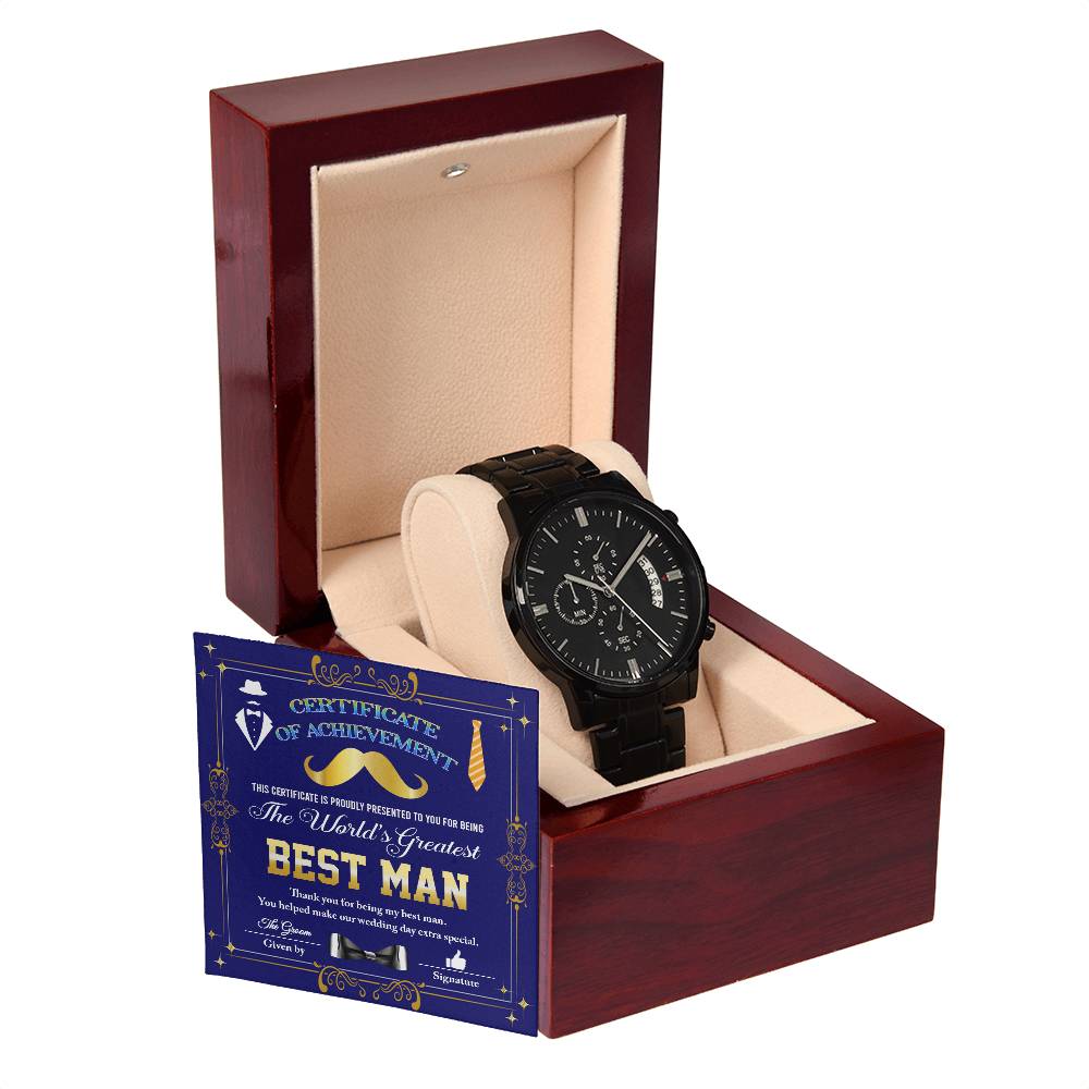 THE WORLD'S GREATEST BEST MAN - Black Chronograph Men's Watch