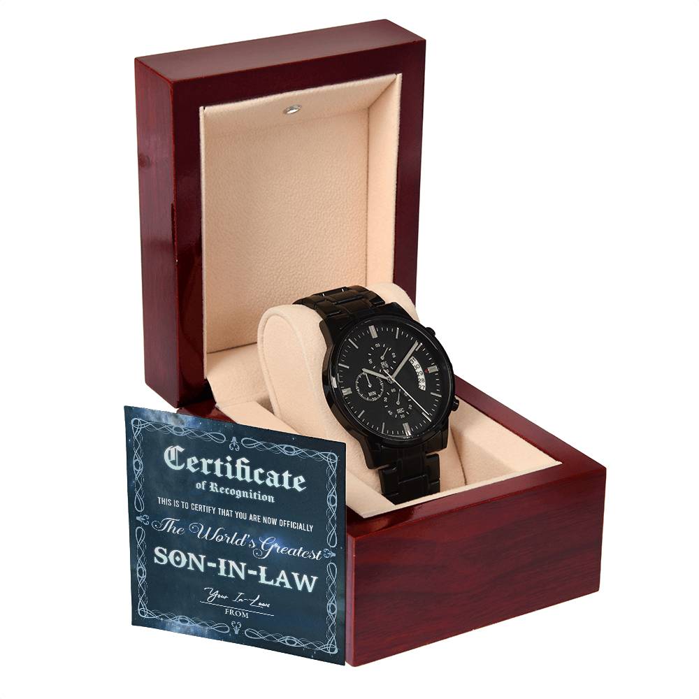 THE WORLD'S GREATEST SON-IN-LAW - FROM YOUR IN LAW - Black Chronograph Men's Watch