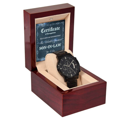 THE WORLD'S GREATEST SON-IN-LAW - FROM YOUR IN LAW - Black Chronograph Men's Watch