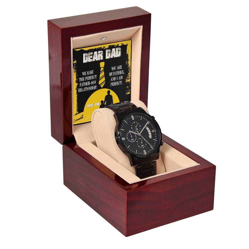 DEAR DAD - Black Chronograph Men's Watch