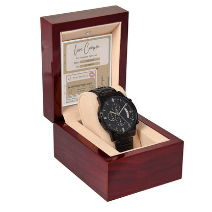 LOVE COUPON FROM WIFE TO HUSBAND - Black Chronograph Men's Watch