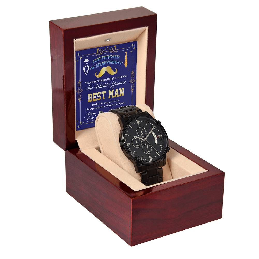 THE WORLD'S GREATEST BEST MAN - Black Chronograph Men's Watch