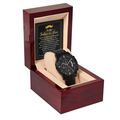 TO MY FATHER-IN-LAW  "I'M TRULY BLESSED.." - Black Chronograph Men's Watch