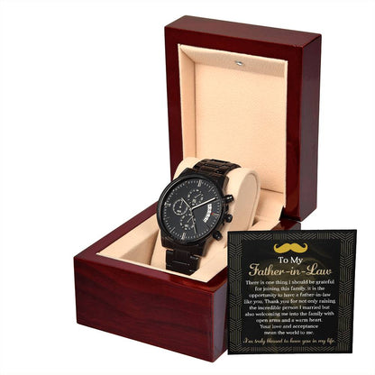 TO MY FATHER-IN-LAW  "I'M TRULY BLESSED.." - Black Chronograph Men's Watch