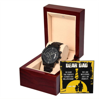 DEAR DAD - Black Chronograph Men's Watch