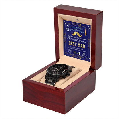 THE WORLD'S GREATEST BEST MAN - Black Chronograph Men's Watch