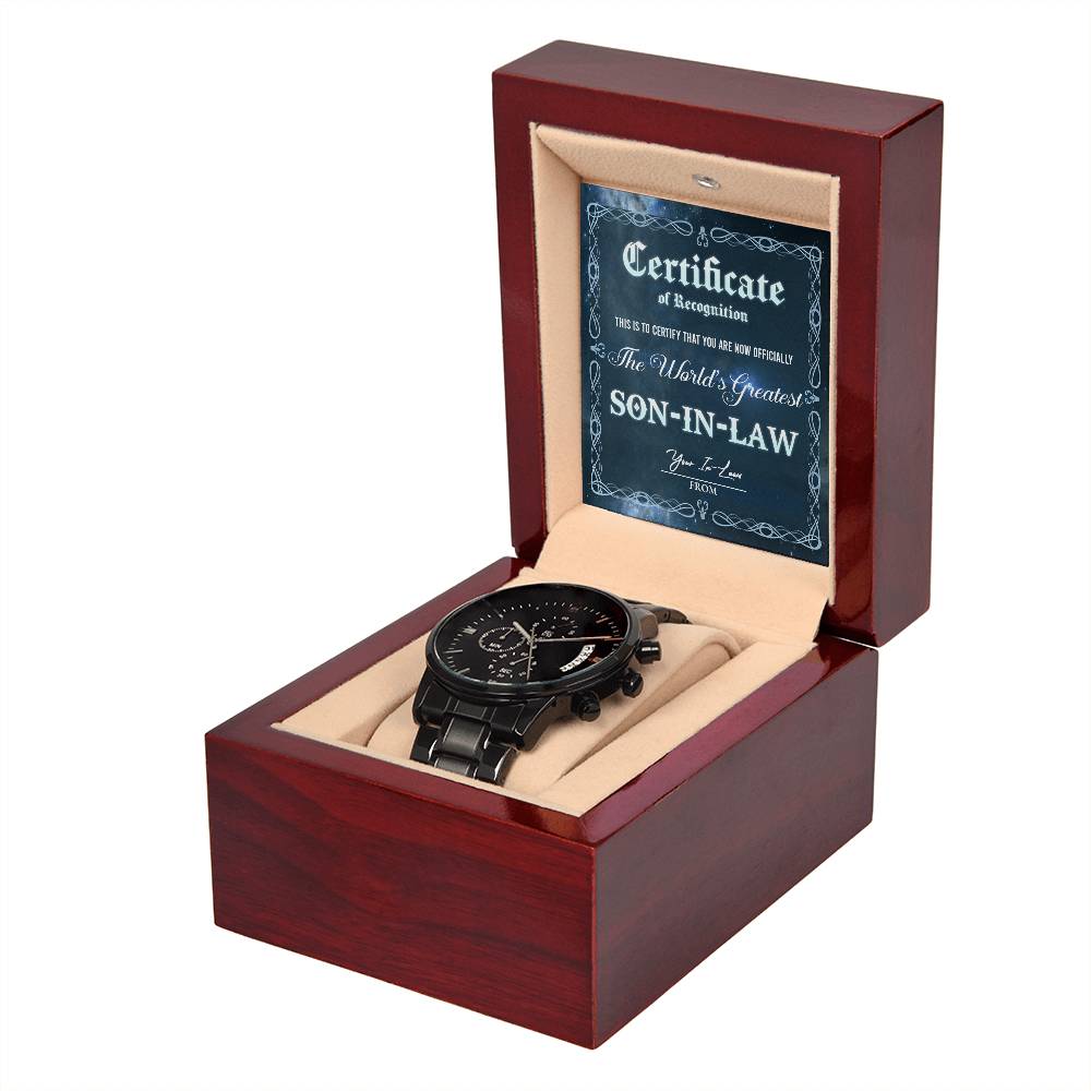 THE WORLD'S GREATEST SON-IN-LAW - FROM YOUR IN LAW - Black Chronograph Men's Watch