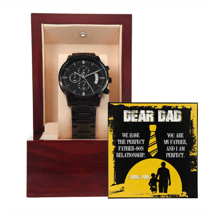 DEAR DAD - Black Chronograph Men's Watch