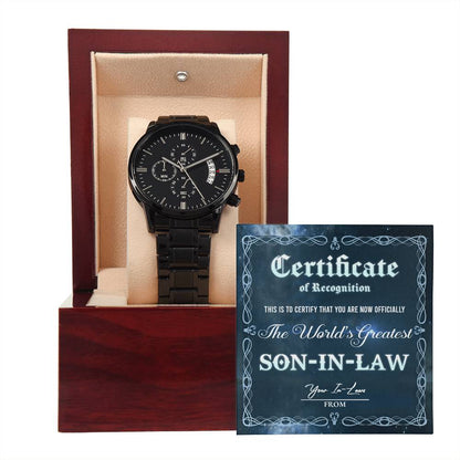 THE WORLD'S GREATEST SON-IN-LAW - FROM YOUR IN LAW - Black Chronograph Men's Watch