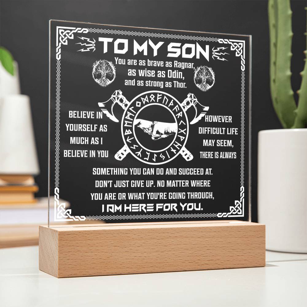 TO MY SON - "I'm Here For You." - Acrylic Square Plaque