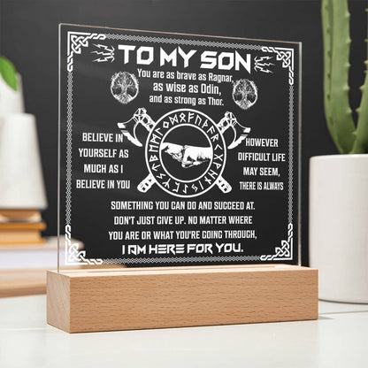 TO MY SON - "I'm Here For You." - Acrylic Square Plaque