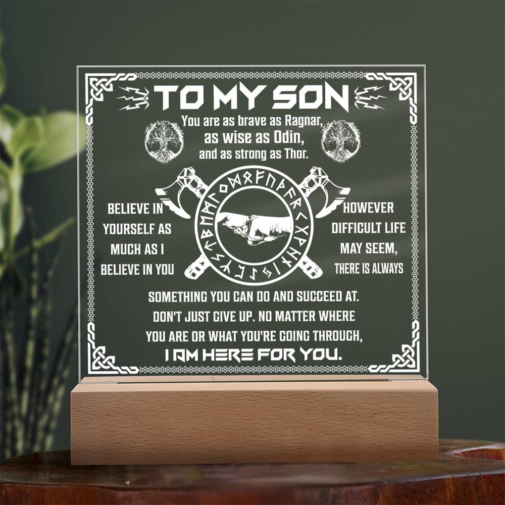 TO MY SON - "I'm Here For You." - Acrylic Square Plaque