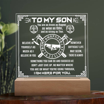 TO MY SON - "I'm Here For You." - Acrylic Square Plaque