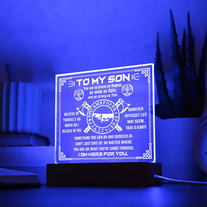 TO MY SON - "I'm Here For You." - Acrylic Square Plaque