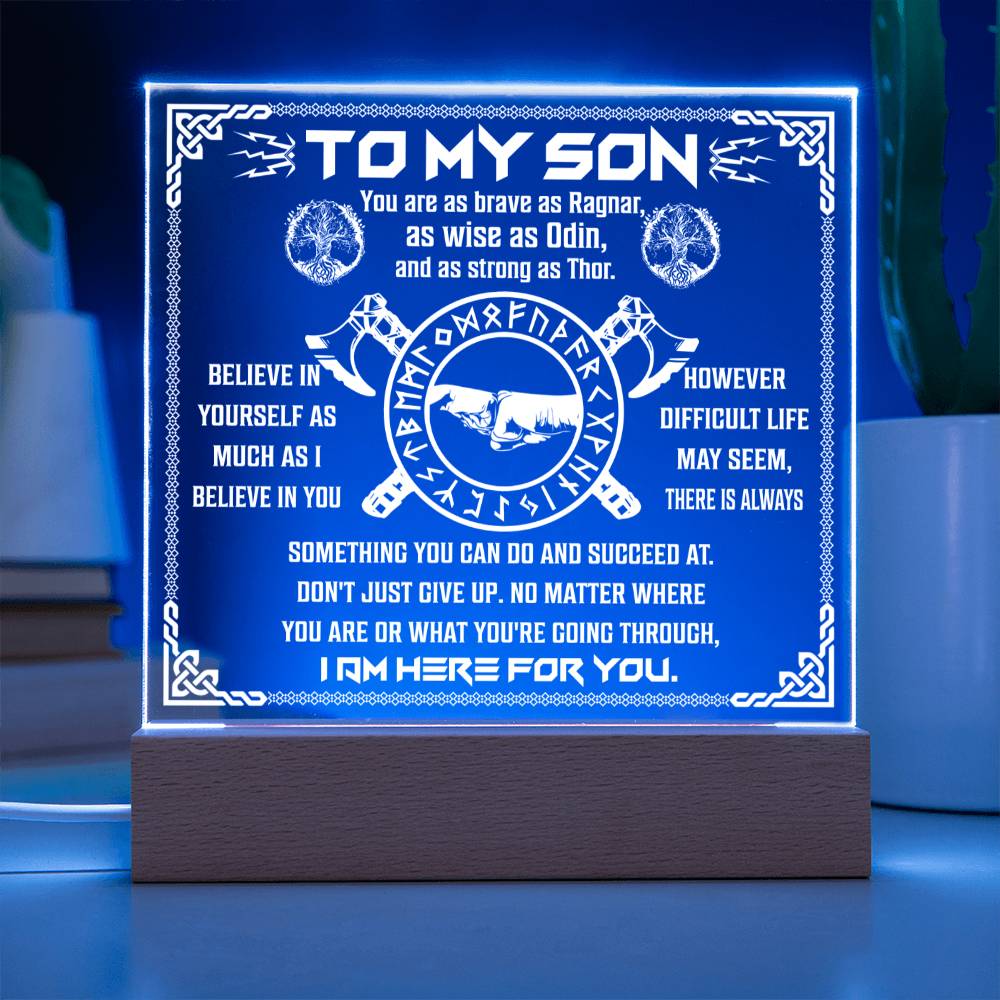 TO MY SON - "I'm Here For You." - Acrylic Square Plaque