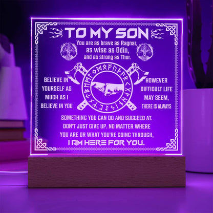 TO MY SON - "I'm Here For You." - Acrylic Square Plaque