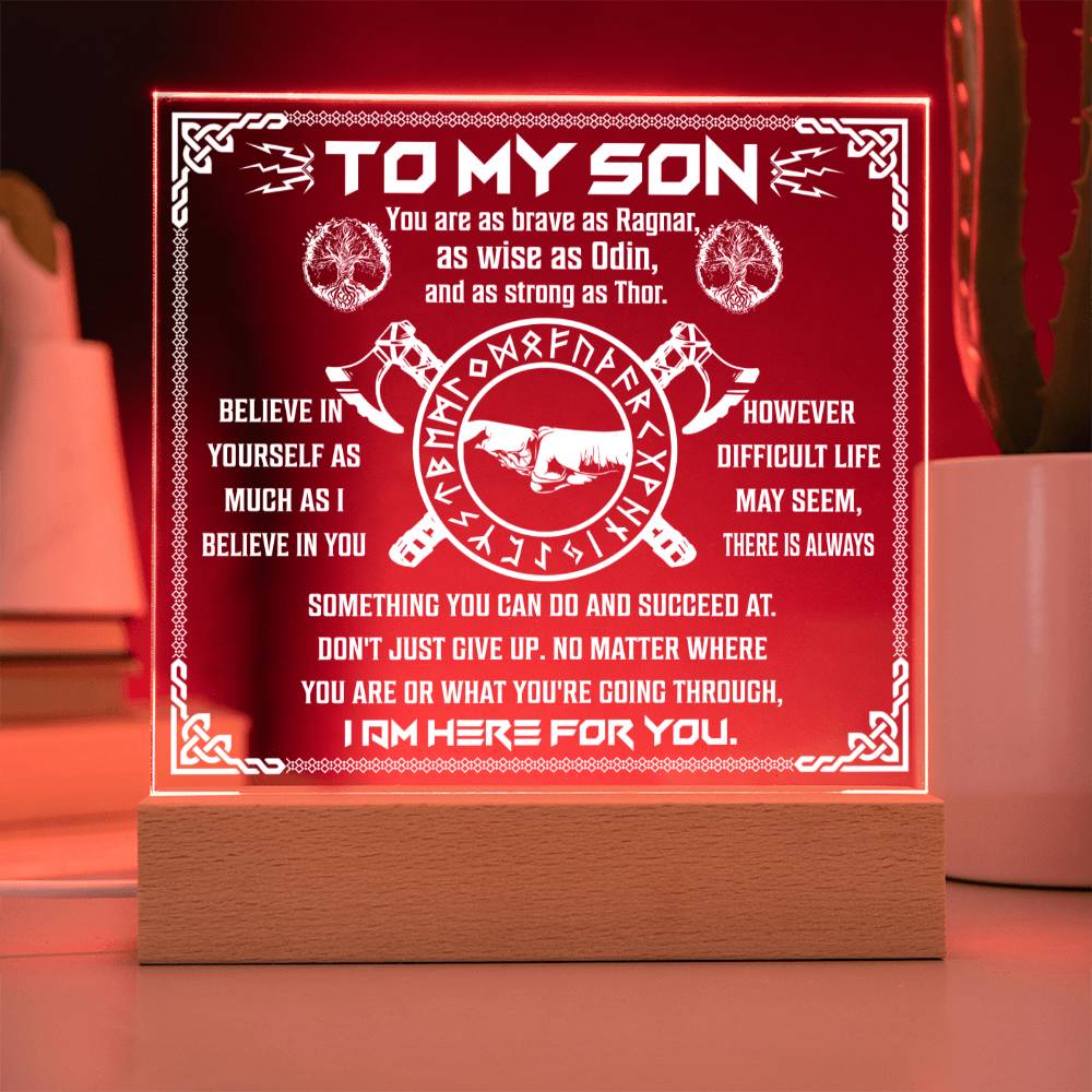 TO MY SON - "I'm Here For You." - Acrylic Square Plaque