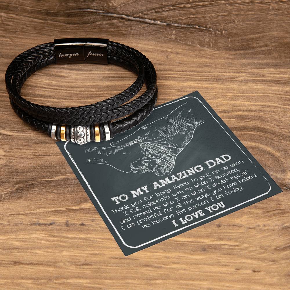 TO MY AMAZING DAD - "I AM GRATEFUL." - BRACELET GIFT