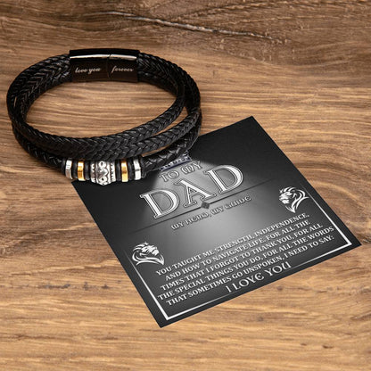 TO MY DAD -  "My Hero, My Guide" -  Bracelet Gift