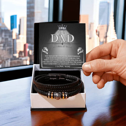 TO MY DAD -  "My Hero, My Guide" -  Bracelet Gift