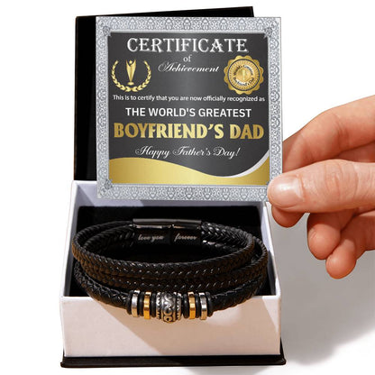 THE WORLD'S GREATEST BOYFRIEND'S DAD - "HAPPY FATHER'S DAY" - Love You Forever Bracelet