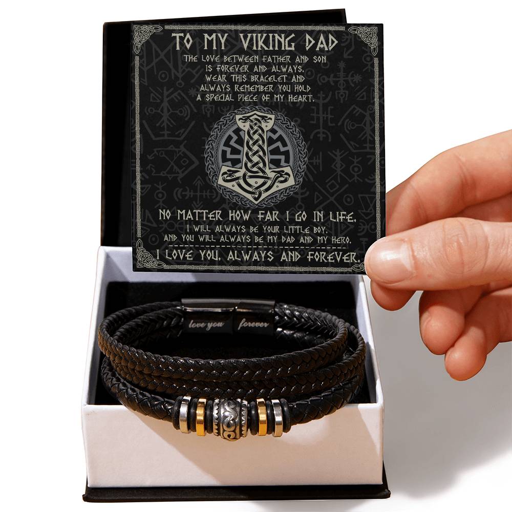 TO MY VIKING DAD - "MY DAD AND MY HERO" - Love You Forever Bracelet