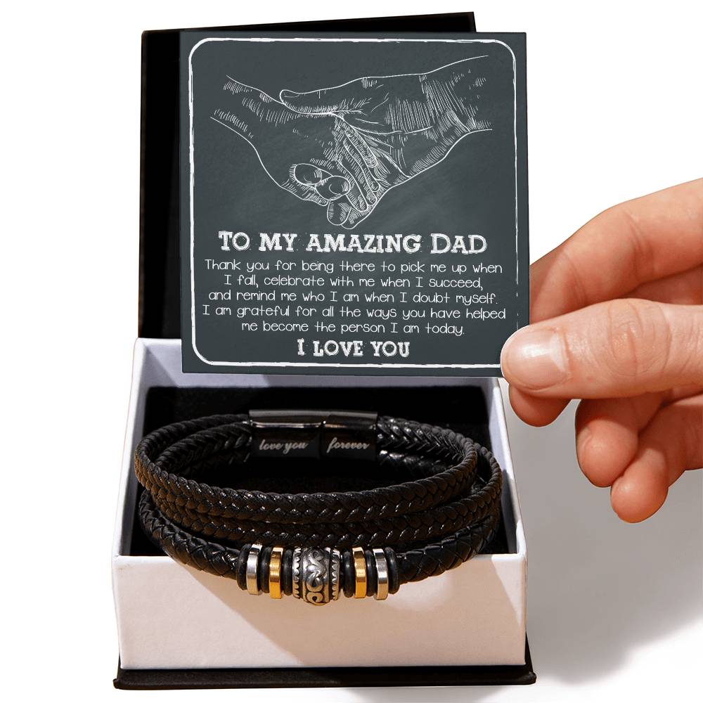 TO MY AMAZING DAD - "I AM GRATEFUL." - BRACELET GIFT