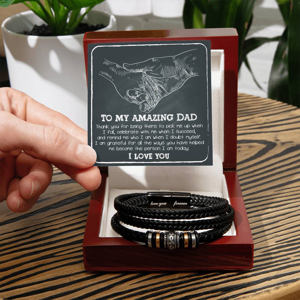 TO MY AMAZING DAD - "I AM GRATEFUL." - BRACELET GIFT