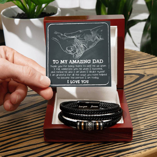 TO MY AMAZING DAD - "I AM GRATEFUL." - BRACELET GIFT