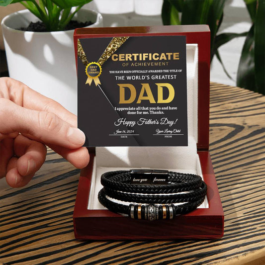 TO THE WORLD'S GREATEST DAD - "HAPPY FATHER'S DAY" - BRACELET GIFT