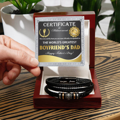 THE WORLD'S GREATEST BOYFRIEND'S DAD - "HAPPY FATHER'S DAY" - Love You Forever Bracelet