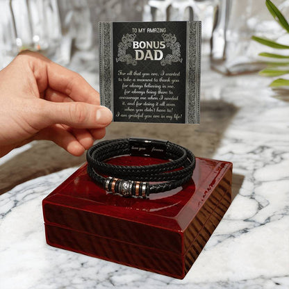 To My Amazing Bonus DAD - "I'M GRATFUL" - Bracelet Gift