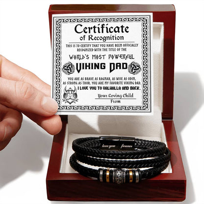 CERTIFICATE OF RECOGNITION - "WORLD'S MOST POWERFUL VIKING DAD" - Love You Forever Bracelet