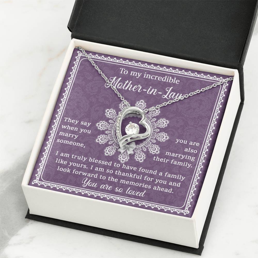 To My Incredible Mother-In-Law - "I am So Thankful For You." - Forever Love Necklace