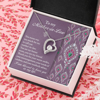 To My Mother-In-Law - "You Are My Bonus Mom." - Forever Love Necklace