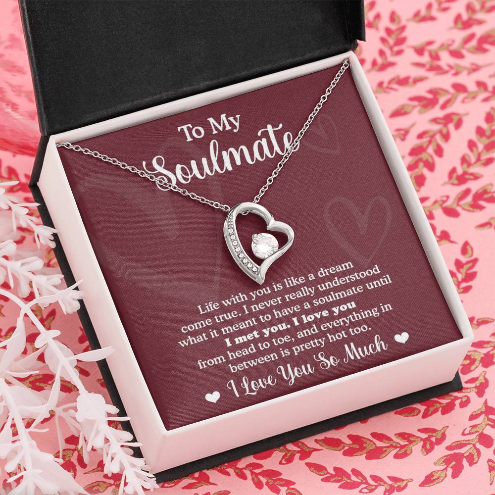 To My Soulmate - " I love You From Head to Toe, and Everything in Between is Pretty Hot Too." - Forever Love Necklace