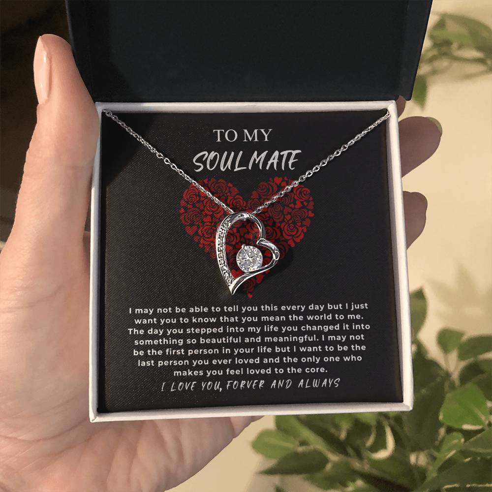 TO MY SOULMATE - "I may not be the first person in your life but I want to be the last..." - Forever Love Necklace