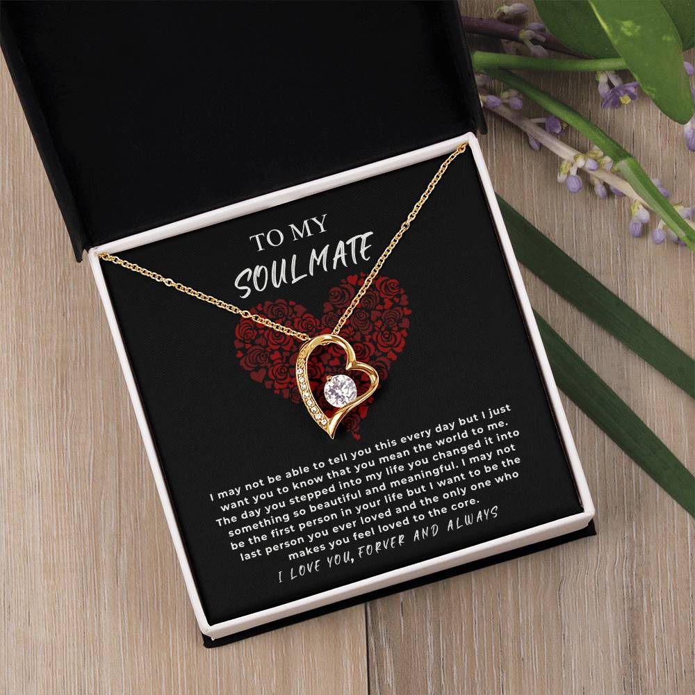 TO MY SOULMATE - "I may not be the first person in your life but I want to be the last..." - Forever Love Necklace