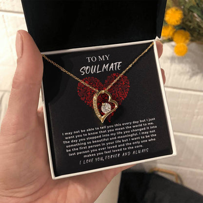 TO MY SOULMATE - "I may not be the first person in your life but I want to be the last..." - Forever Love Necklace